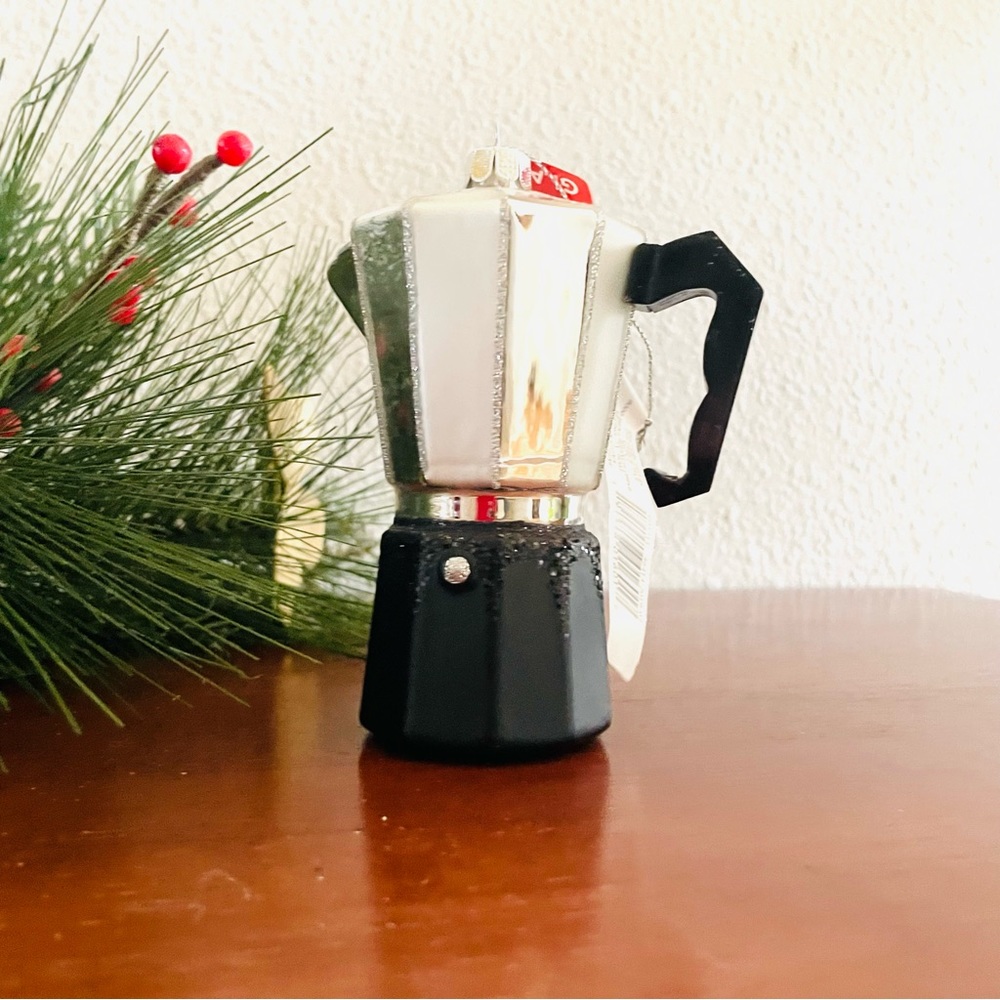 Italian Stove top expresso coffee maker blown glass Ornament